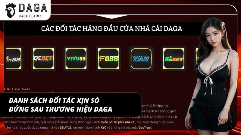 Giao diện giới thiệu các đối tác chiến lược phía sau vận hành